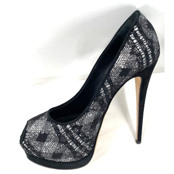 $995 GIUSEPPE ZANOTTI SHARON Black Crystals Glitter Platform Shoes Pumps Sz 39 - Picture 9 of 16